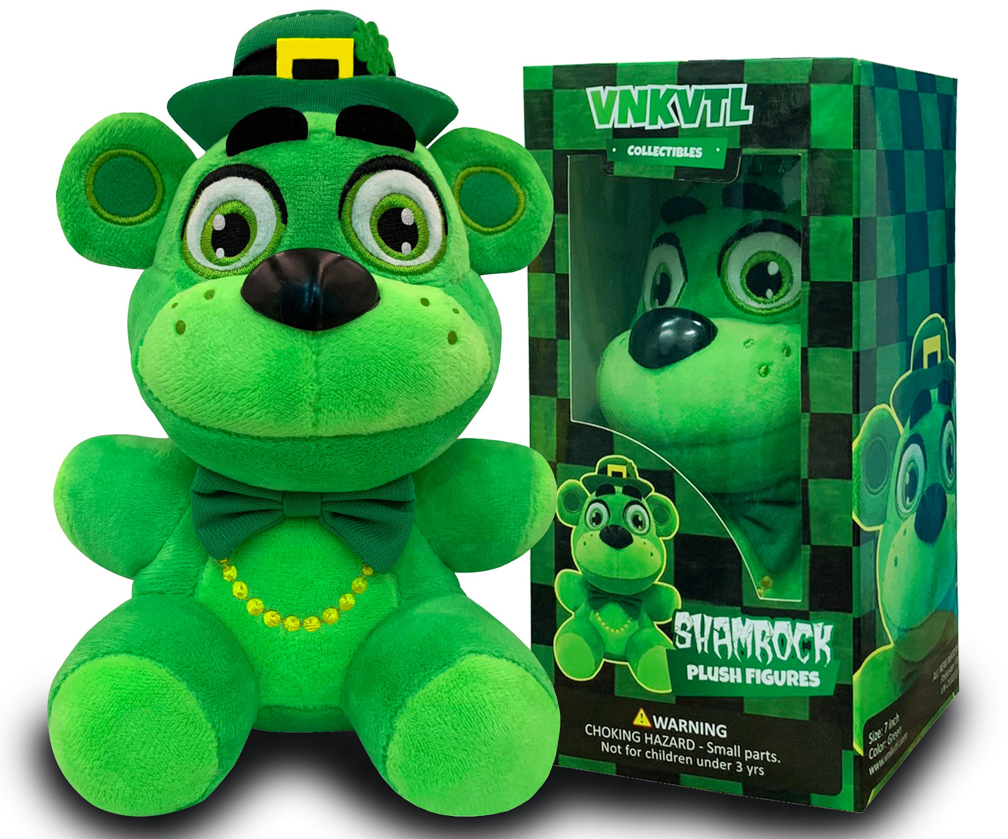 VNKVTL: Shamrock Plush - Valentines Day - Bear Stuffed Animal | Kids Toys Stuffed Animals - Christmas Toys for Kids | Stuff Animals for Boys - Plush Birthday Gift for Kids | 7 Inches.
